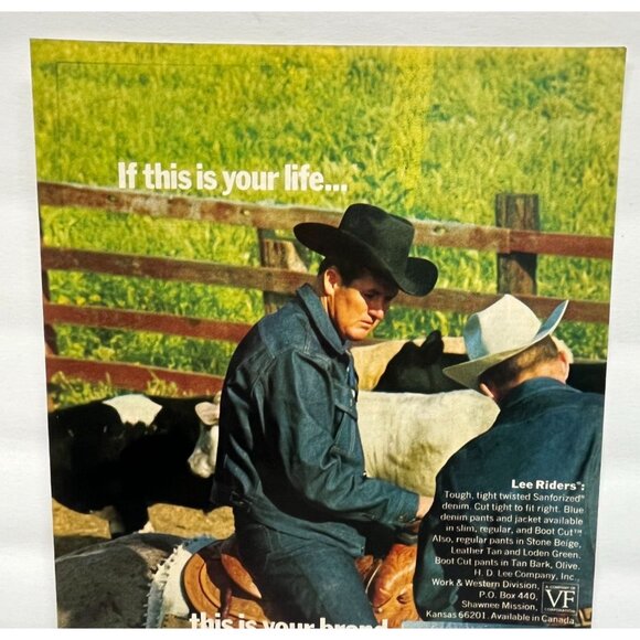 Lee Riders Denim Western Apparel Vintage Print Ad 1970s Jack Roddy Rodeo - Picture 4 of 6